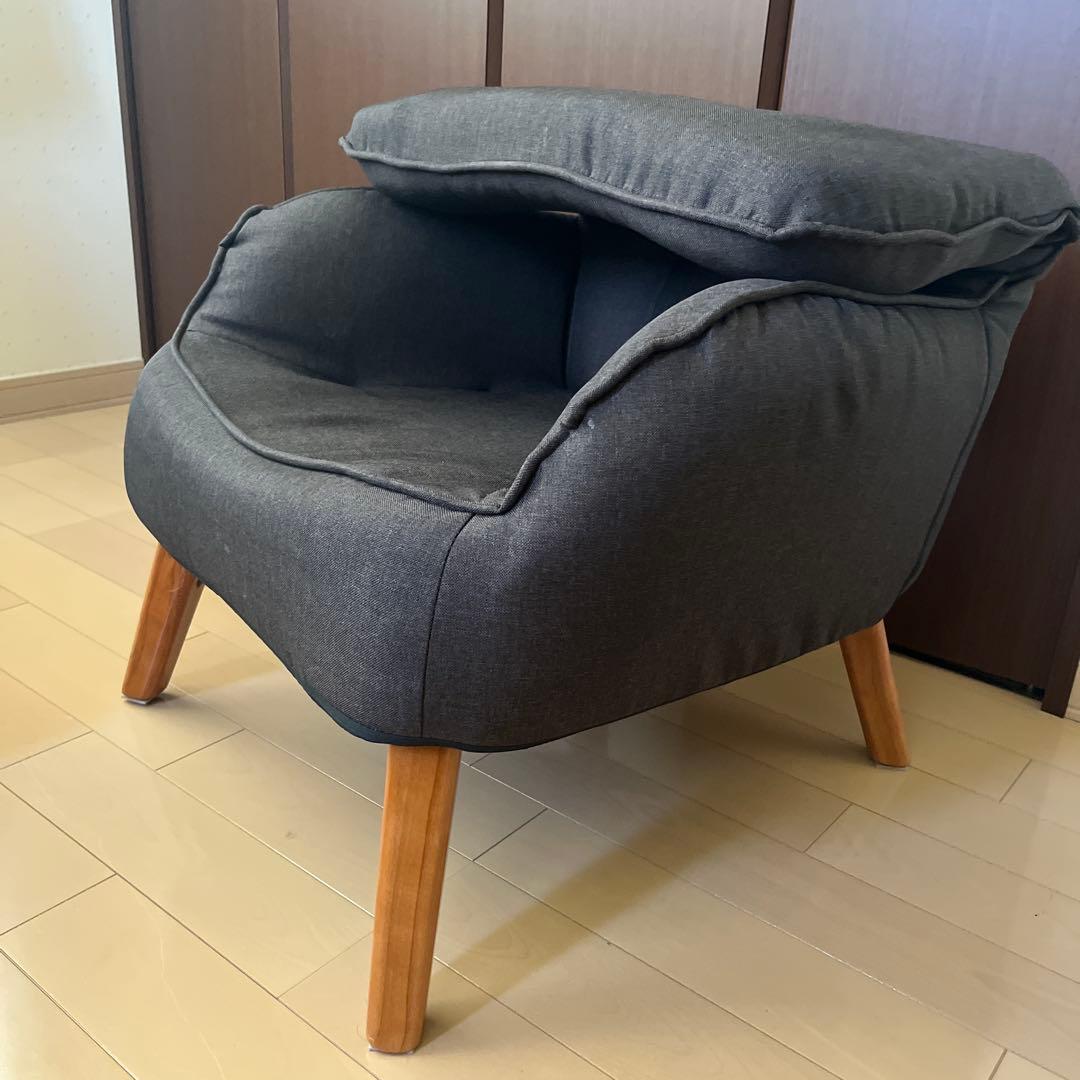 ブラウンファブリック 1人掛けソファ