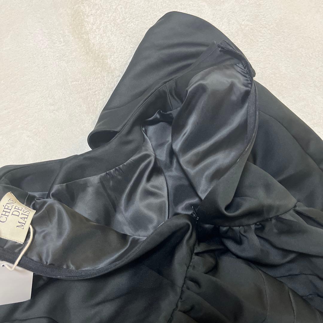 CHENE DE MAISON デザインワンピース ギャルソン系 ブラック