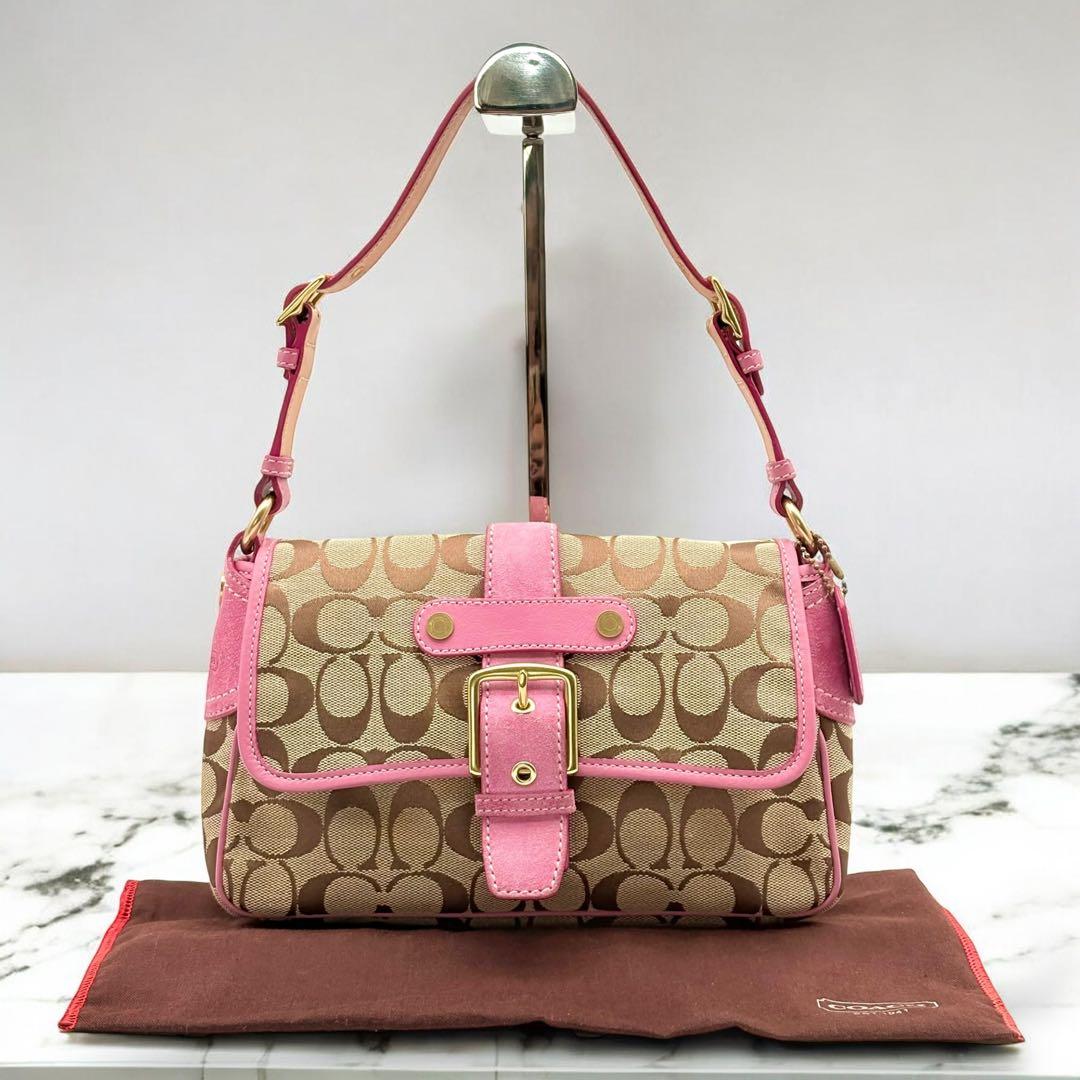 美品✨Vintage Coach Shoulder Bag Pink Y2K