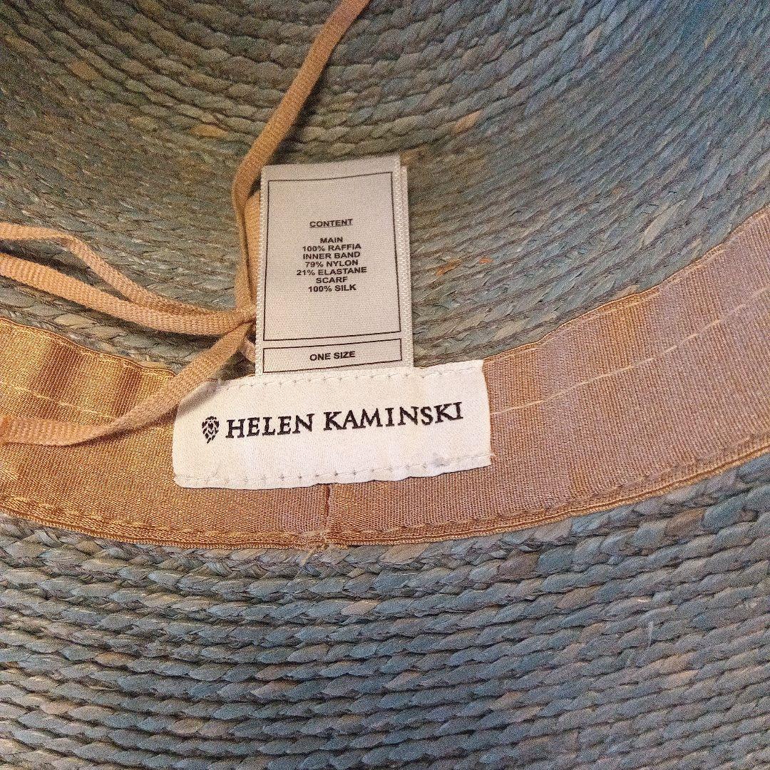 超美品ヘレンカミンスキーボーターハット　シルクスカーフ付き