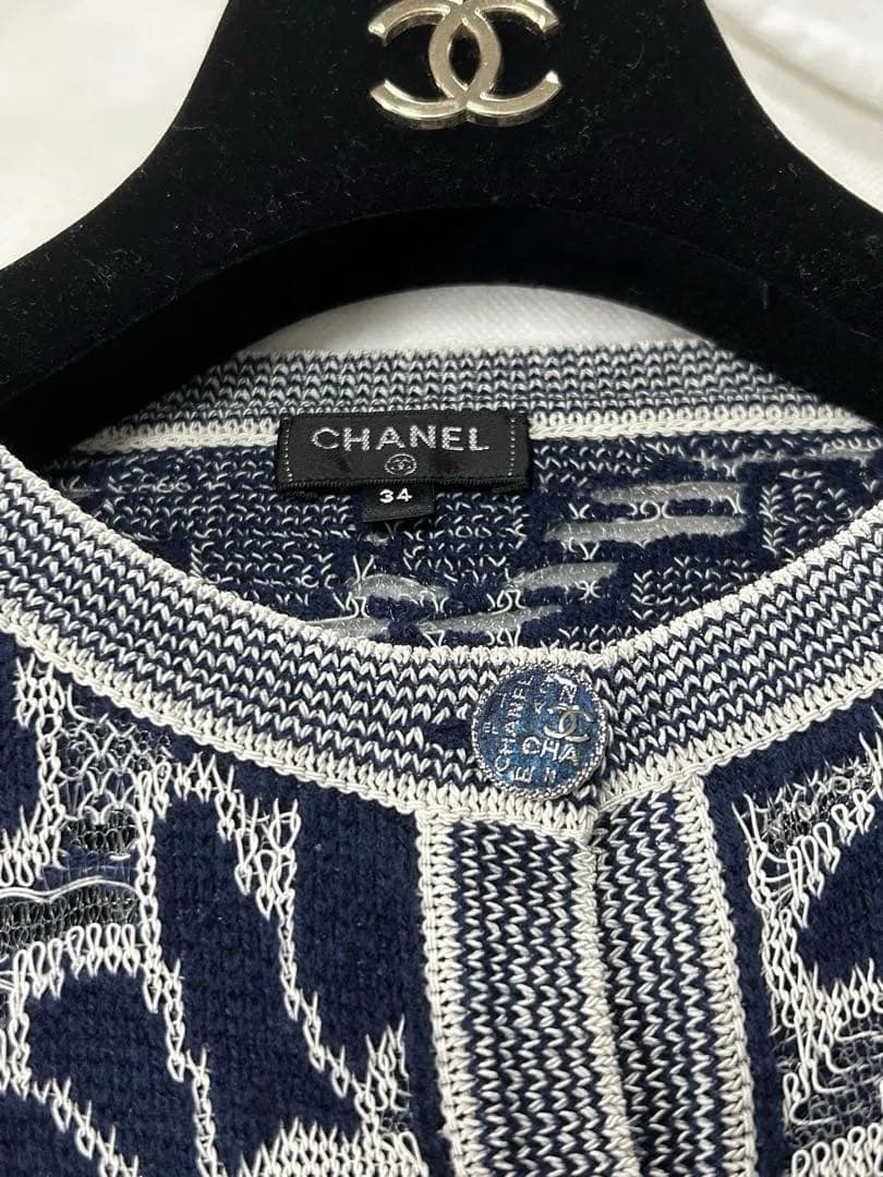 CHANEL カメリアフラワー アンサンブル カーディガン P63