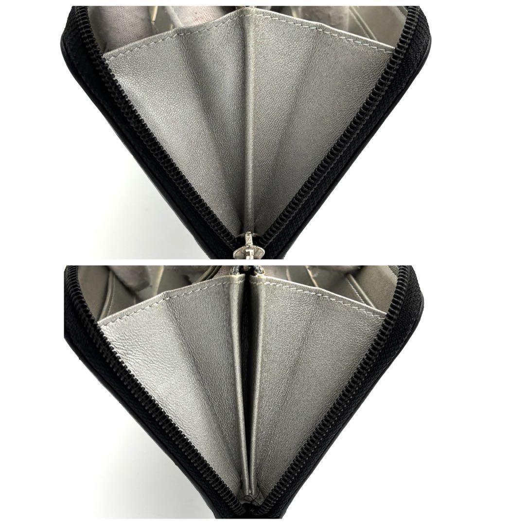 ☆高級美品☆シャネル ラウンドファスナー長財布 カメリア ココマーク ブラック