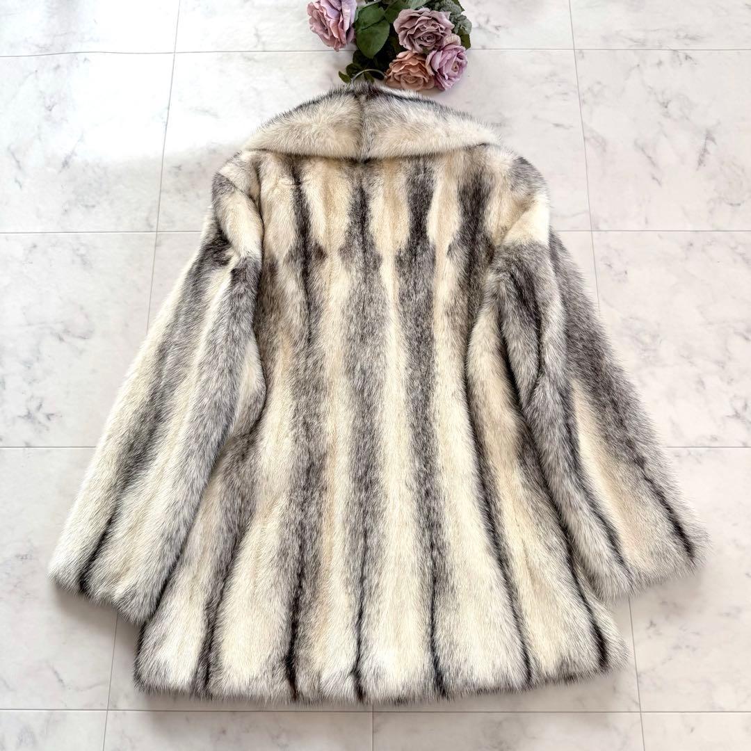 クロスミンク ファーコート リアルファー 毛皮 毛並み◎なめし柔らか