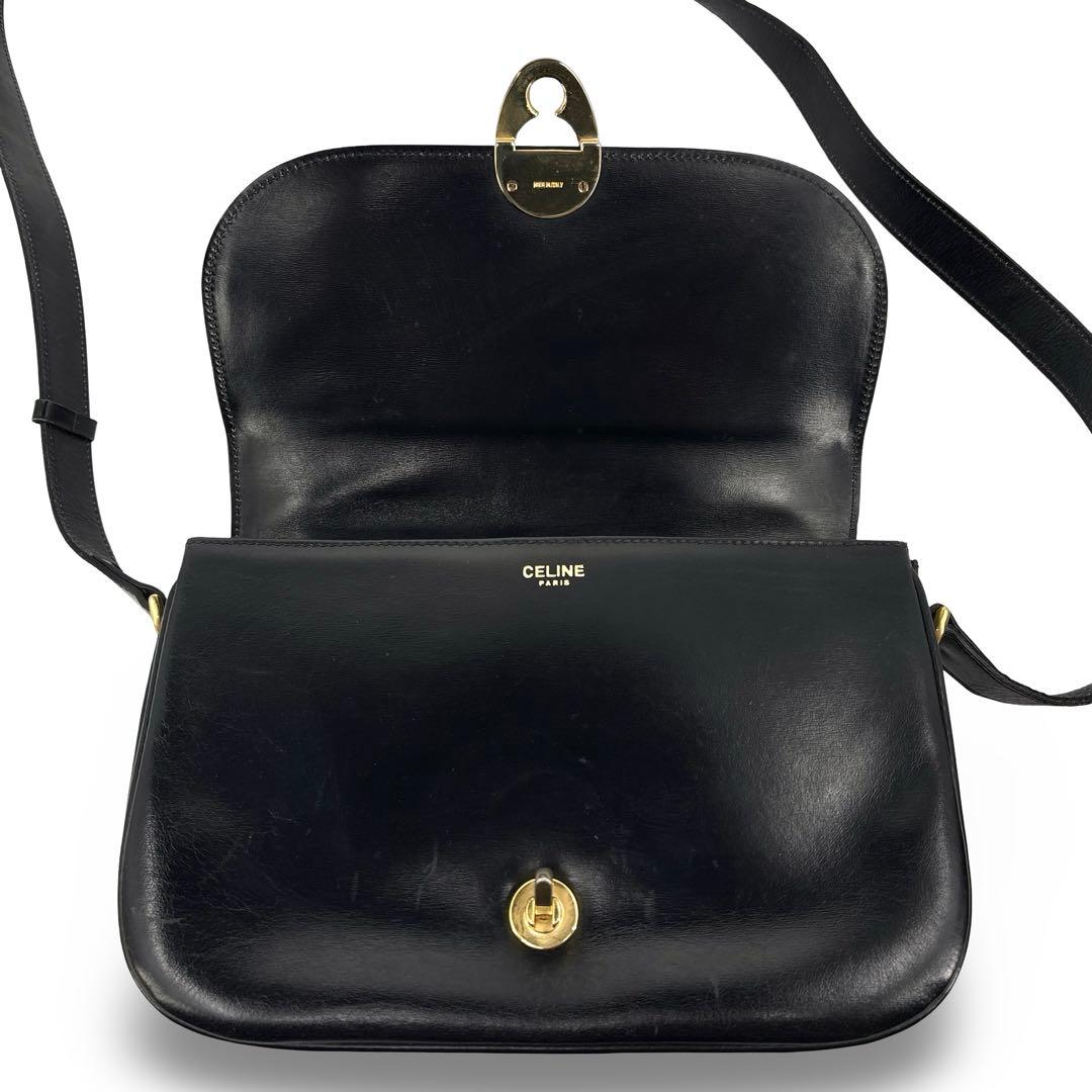 極美品】CELINE セリーヌ ショルダーバッグ ゴールド金具　オールド 革