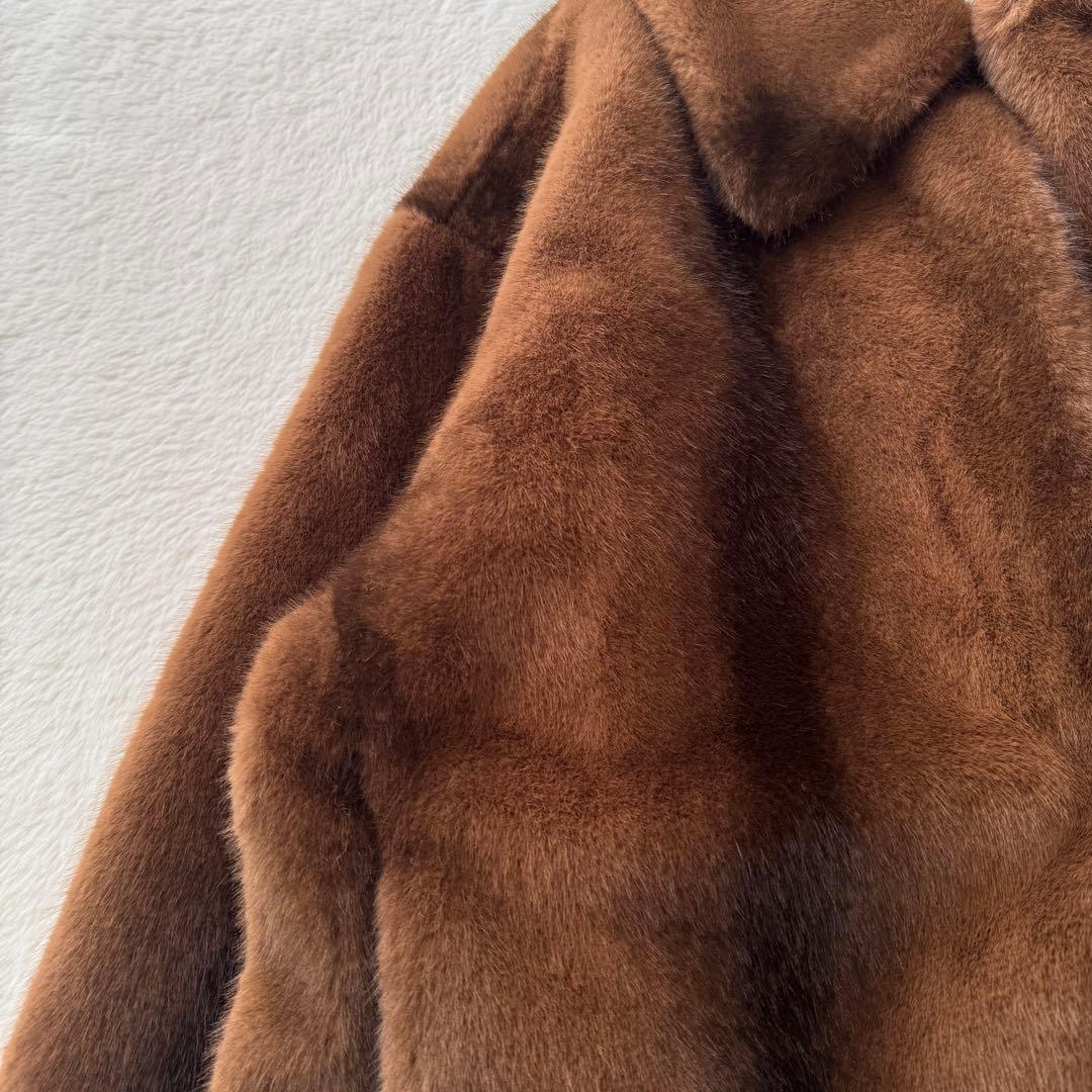 SLY FUR FRONT HOOK コート ブラウン