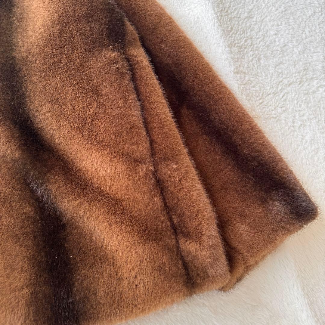 SLY FUR FRONT HOOK コート ブラウン