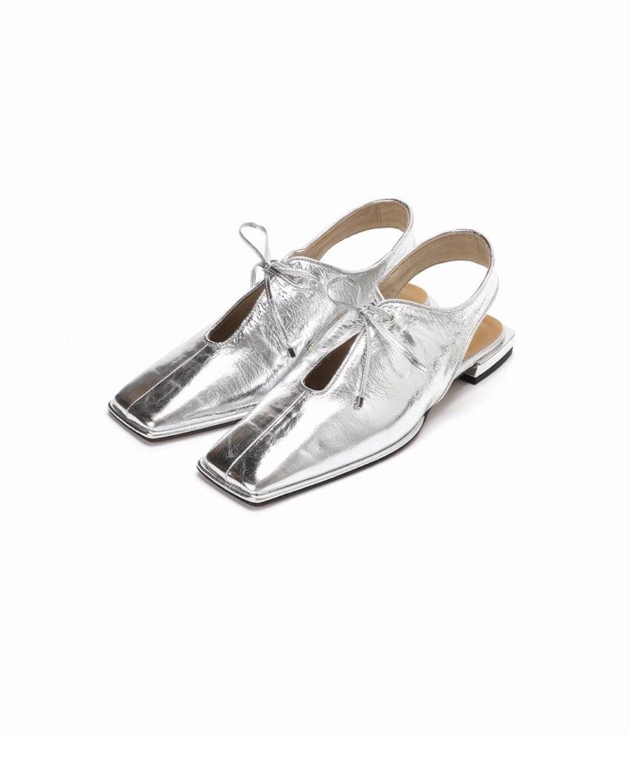 【新品】ルタロン GRISE レザースクエアカットアウトスリングバック