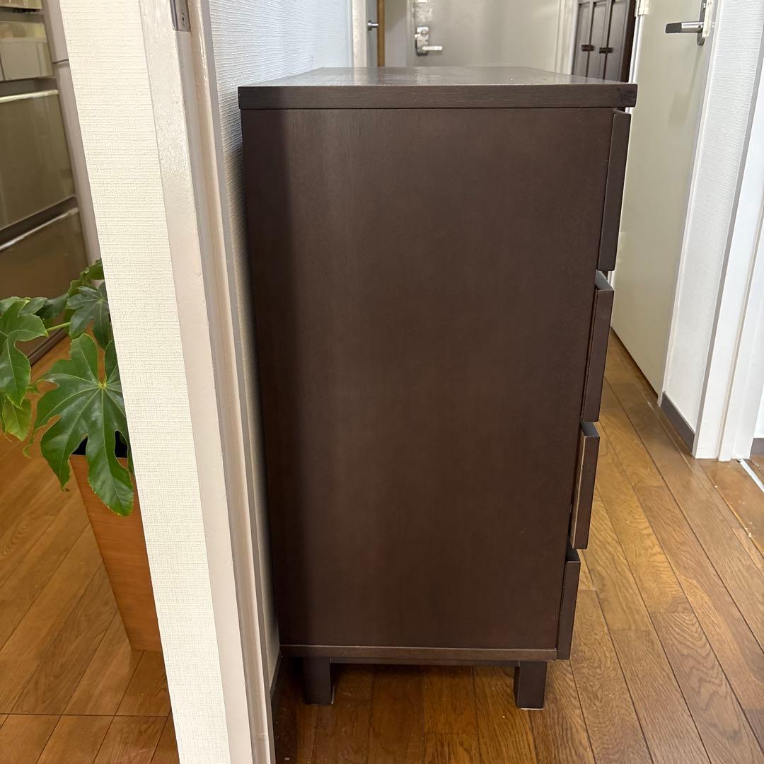 無印良品　ダークブラウン 4段チェスト　タモ材　廃盤品