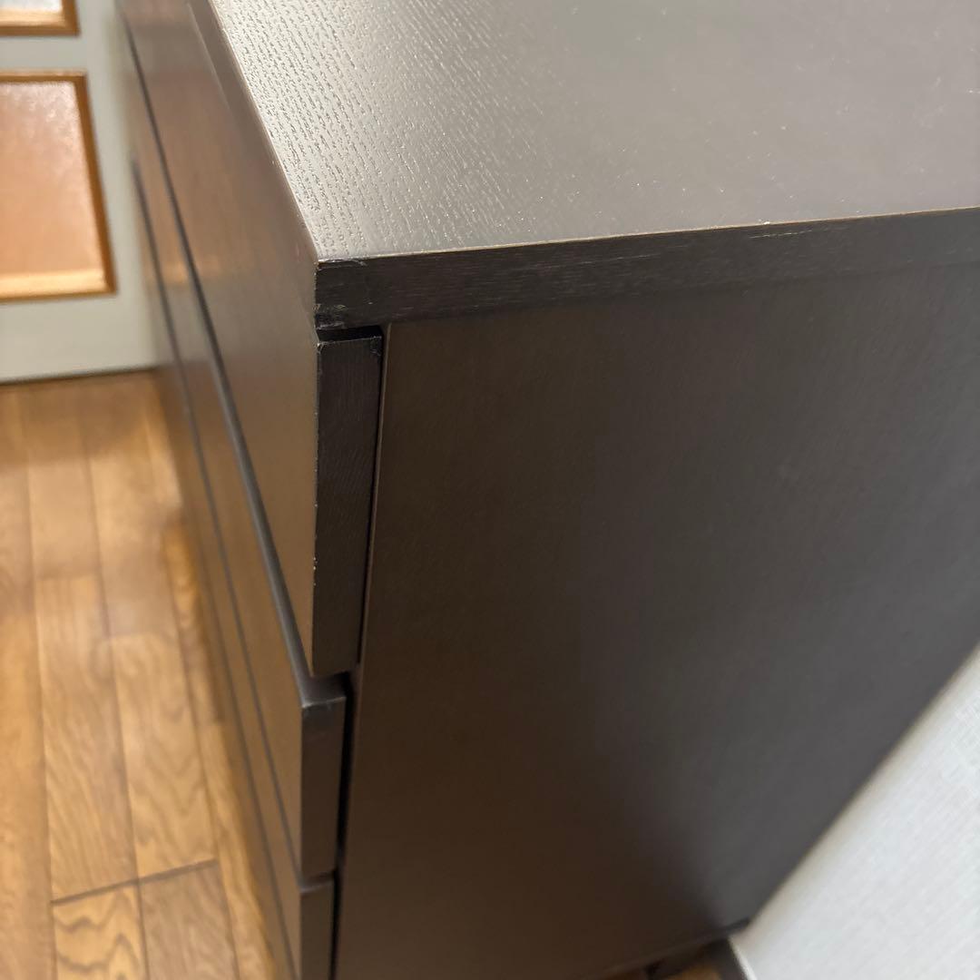 無印良品　ダークブラウン 4段チェスト　タモ材　廃盤品