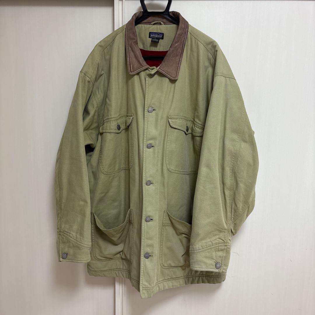 99年製 patagonia nuevorange ヌエボレンジ　襟レザー90s