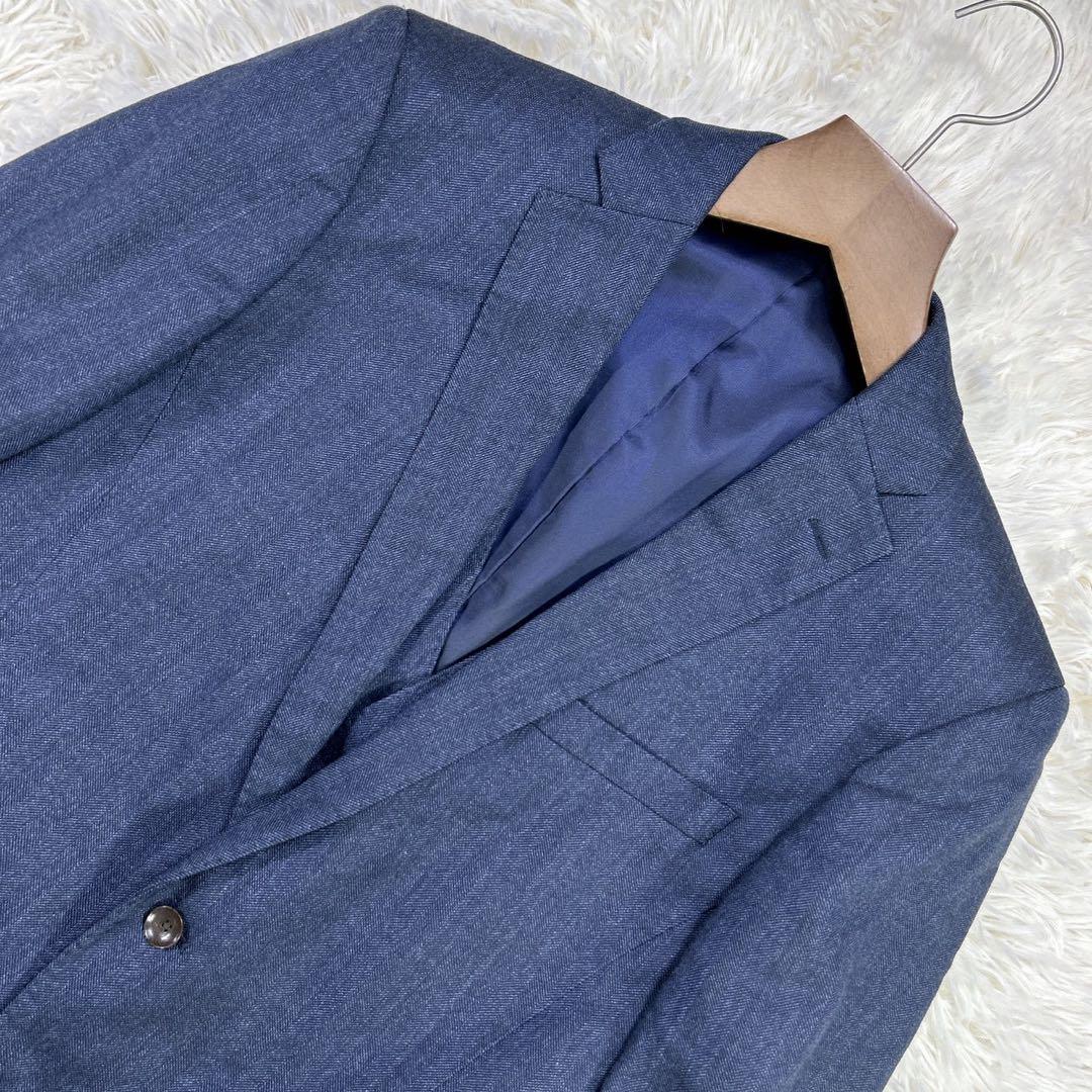 パーソンズフォーメン スリーピーススーツ ヘリンボーン ネイビー AB7 大きい