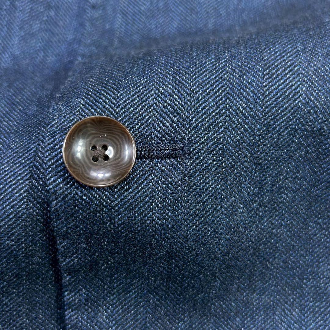 パーソンズフォーメン スリーピーススーツ ヘリンボーン ネイビー AB7 大きい