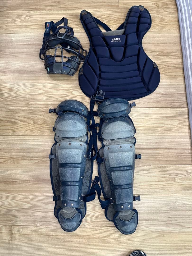 一般軟式野球　JSBB キャッチャー用防具セット ネイビー