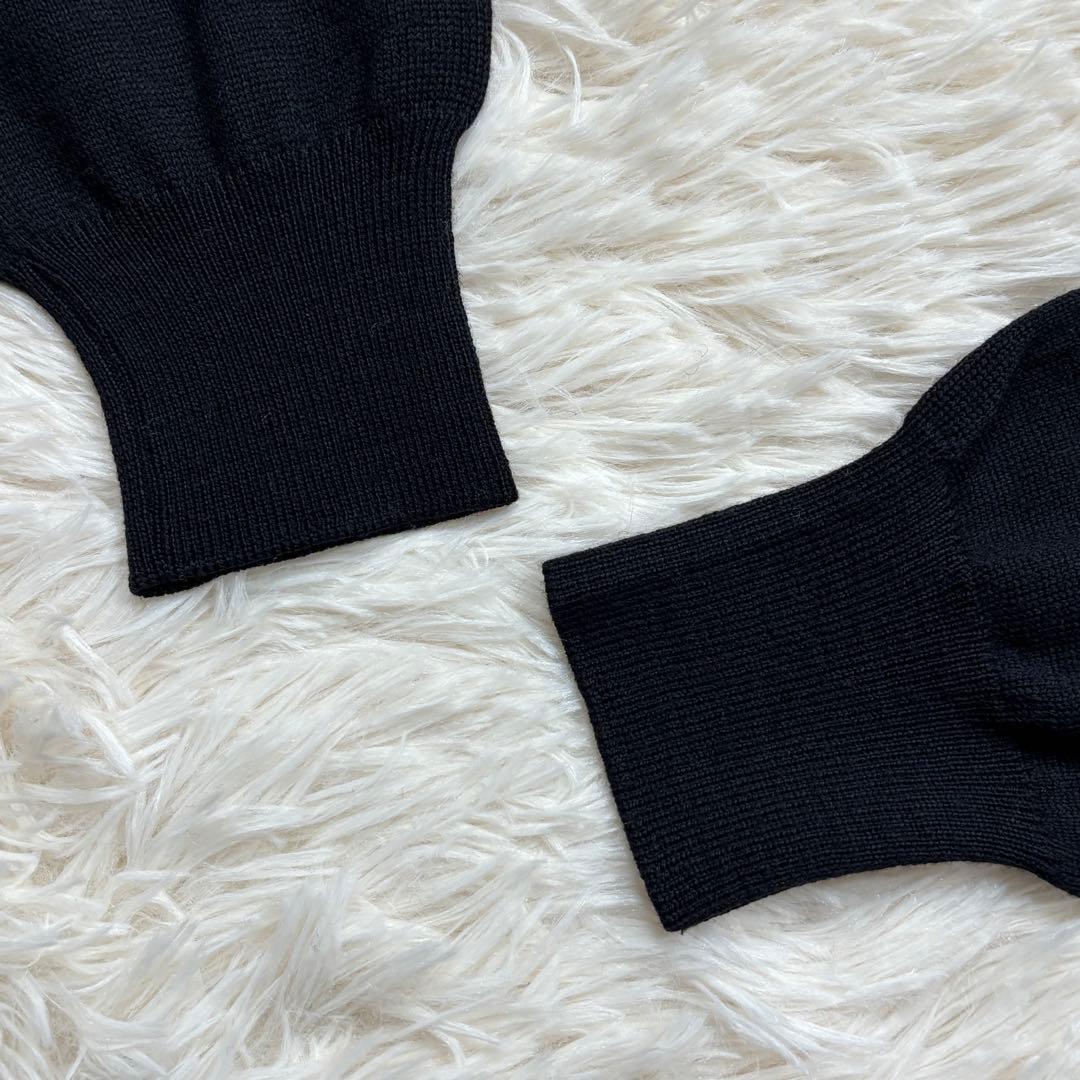 美品 現行 グランサッソ モックネックニット 12ゲージ ウール 46 黒