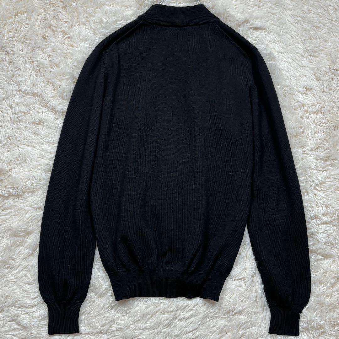 美品 現行 グランサッソ モックネックニット 12ゲージ ウール 46 黒