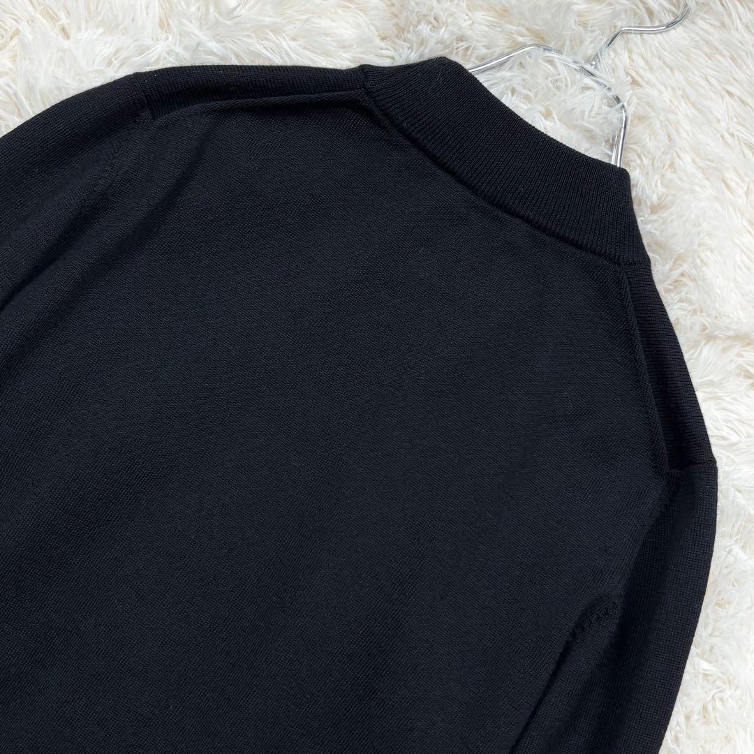 美品 現行 グランサッソ モックネックニット 12ゲージ ウール 46 黒