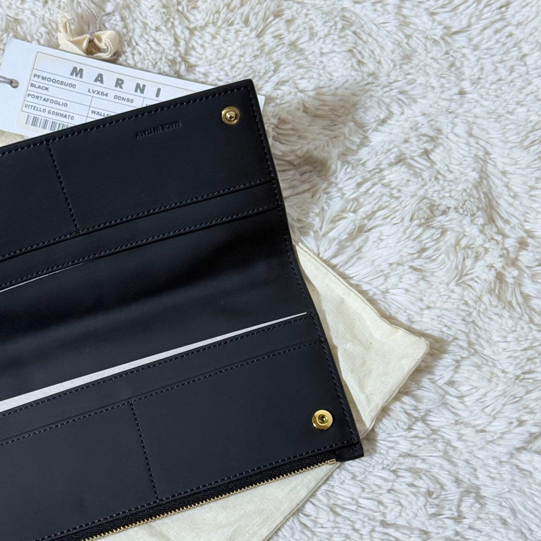 ⭐️新品未使用⭐️　MARNI　マルニ　長財布　ダブルスナップ　二つ折り　金金具
