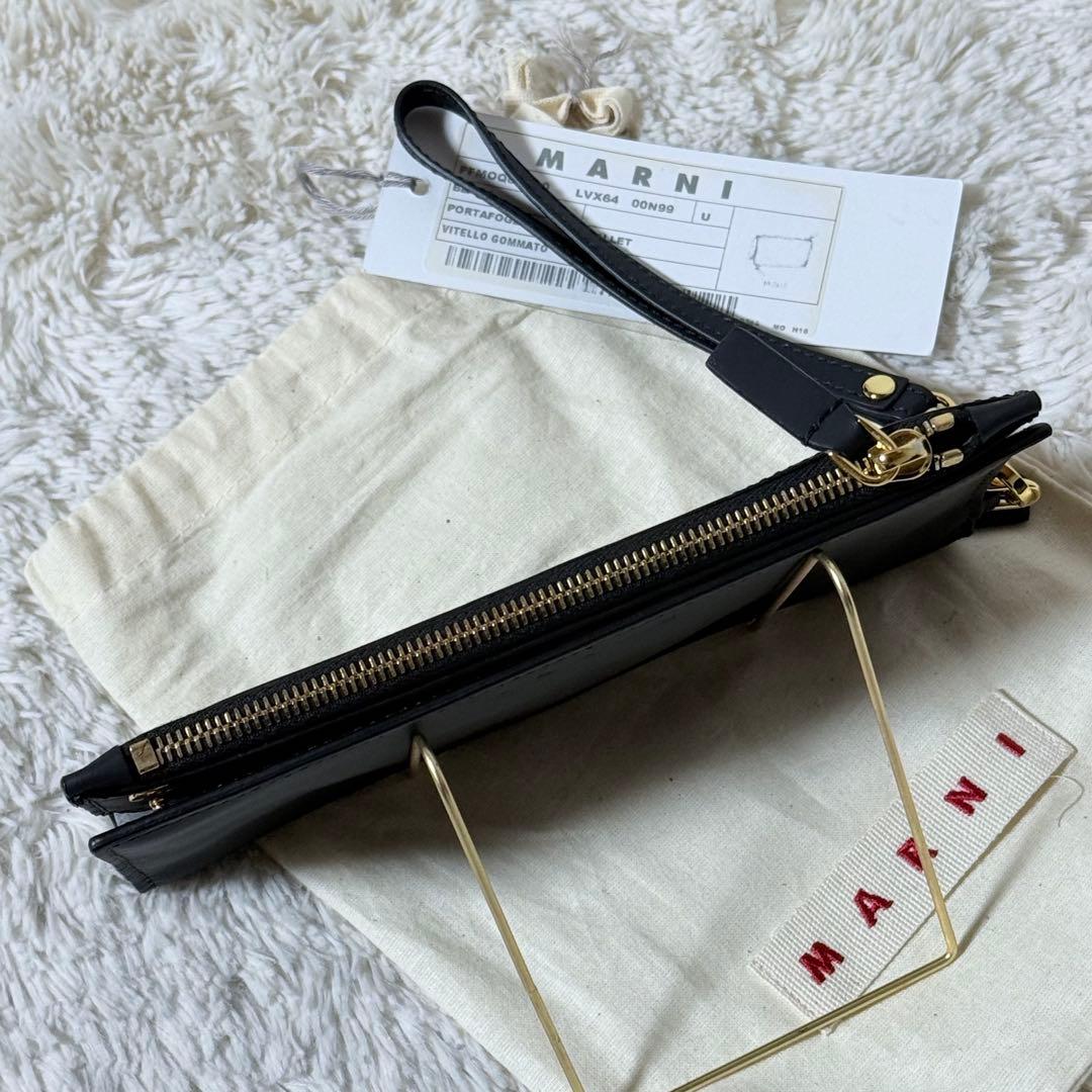 ⭐️新品未使用⭐️　MARNI　マルニ　長財布　ダブルスナップ　二つ折り　金金具