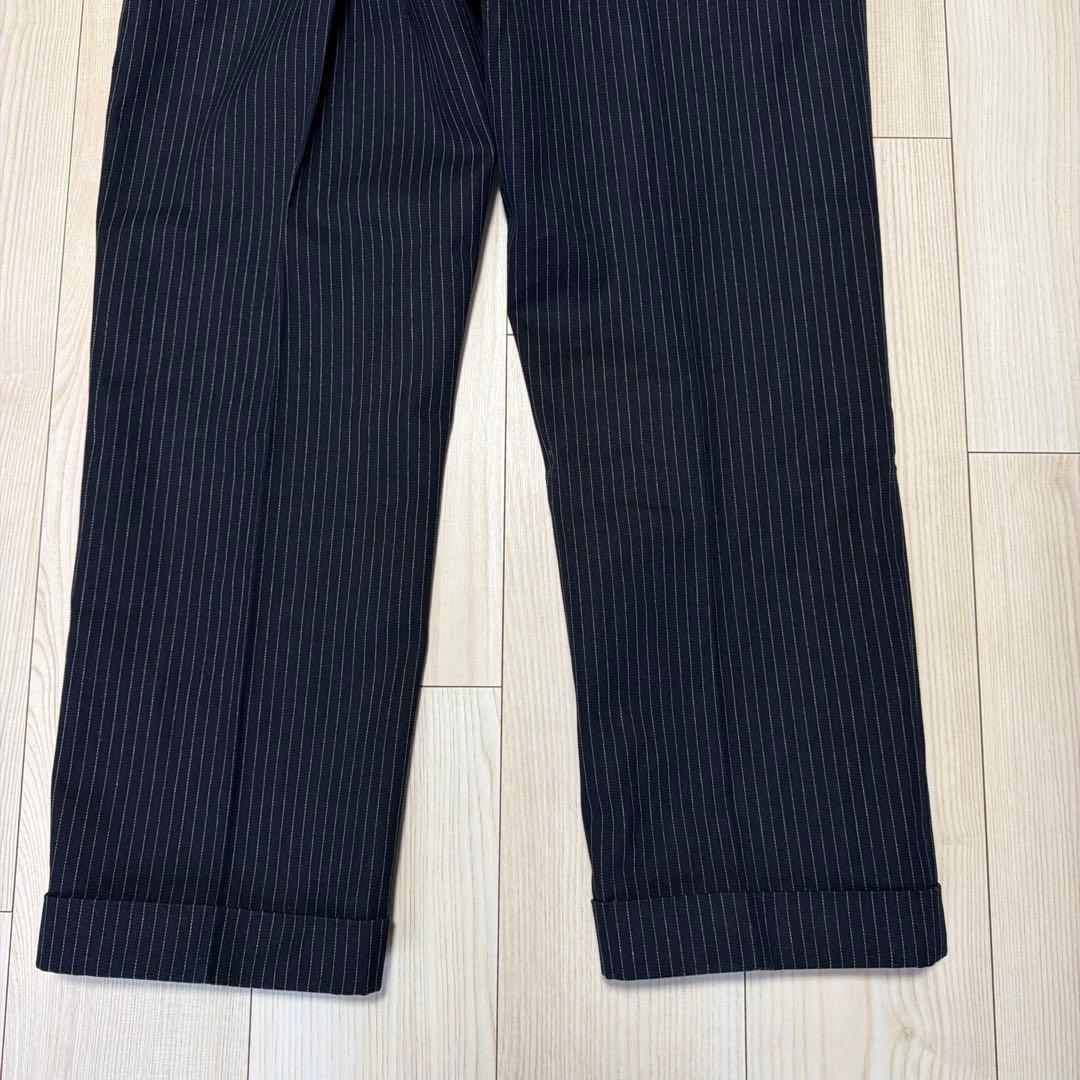 新品未使用　RRL スラックス　ストライプ　イタリア製　インディゴ　W34