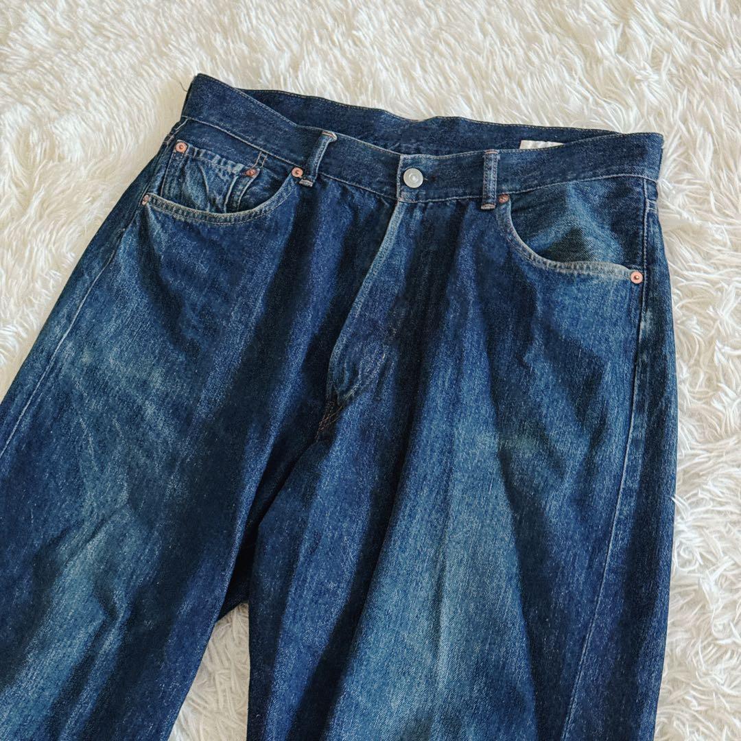 COMOLI デニム5Pパンツ ワイドシルエット 2サイズ メンズ インディゴ