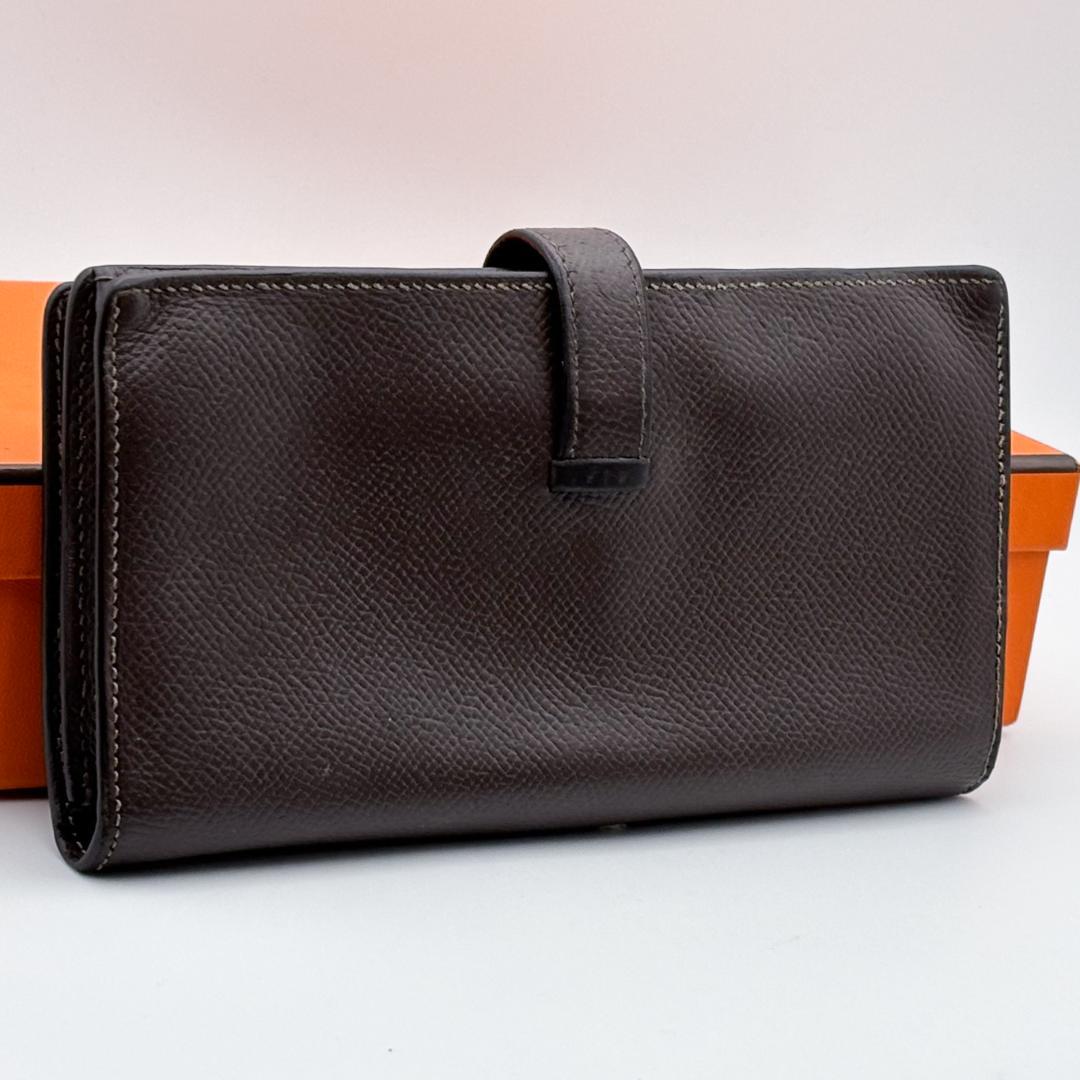 【美品】エルメス ベアンスフレ　長財布　ブラウン