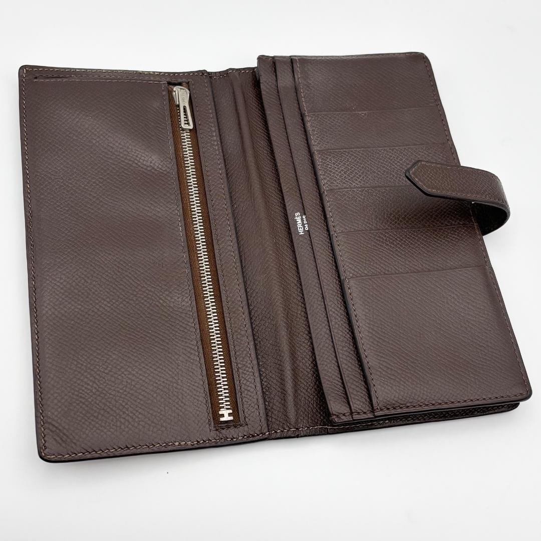 【美品】エルメス ベアンスフレ　長財布　ブラウン