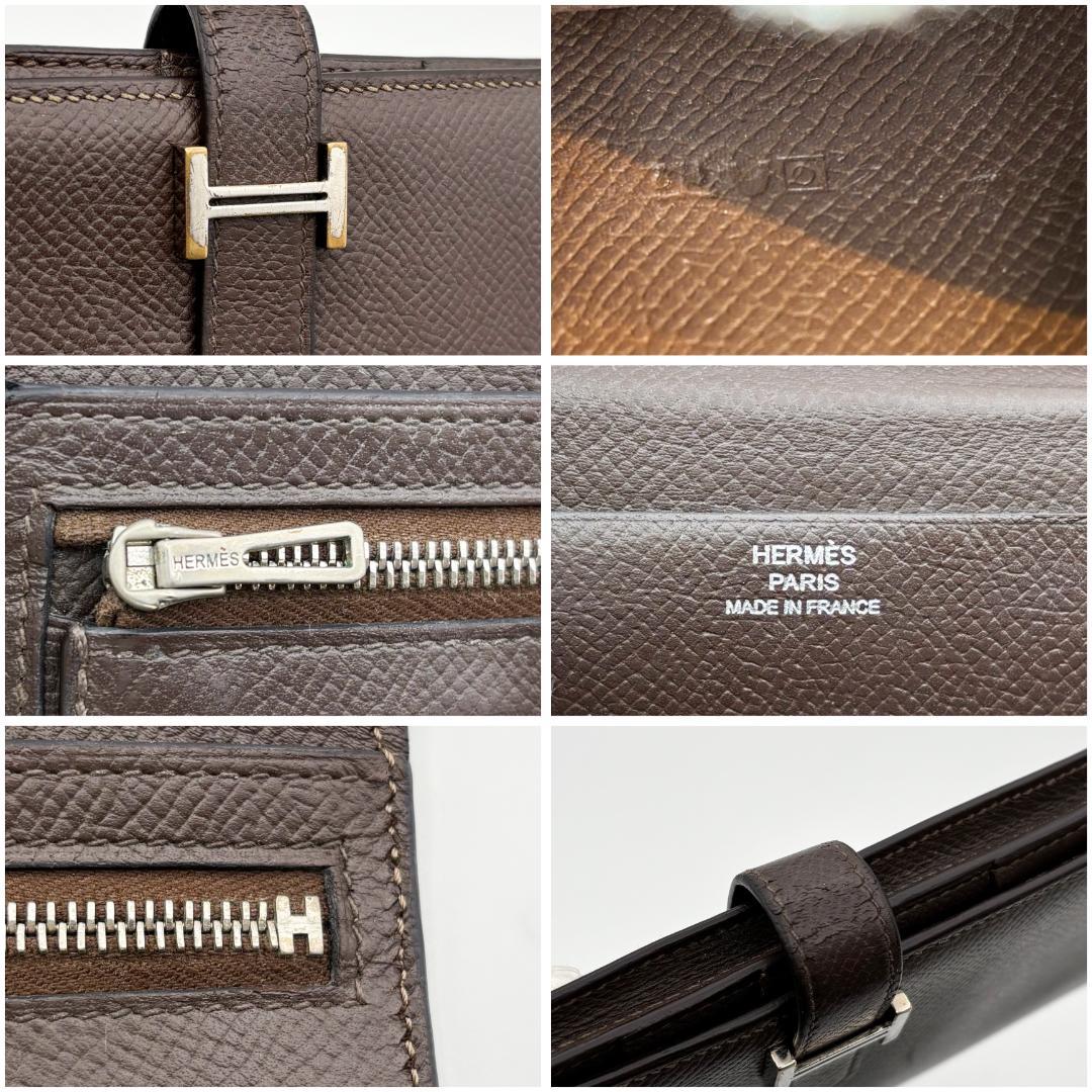 【美品】エルメス ベアンスフレ　長財布　ブラウン