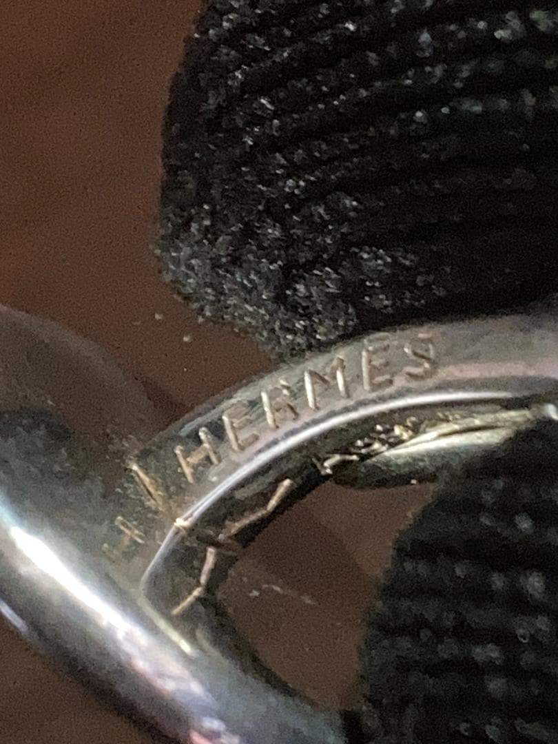 美品 エルメス セリエ ロゴ ラウンドシェイプ カフス シルバー AG925