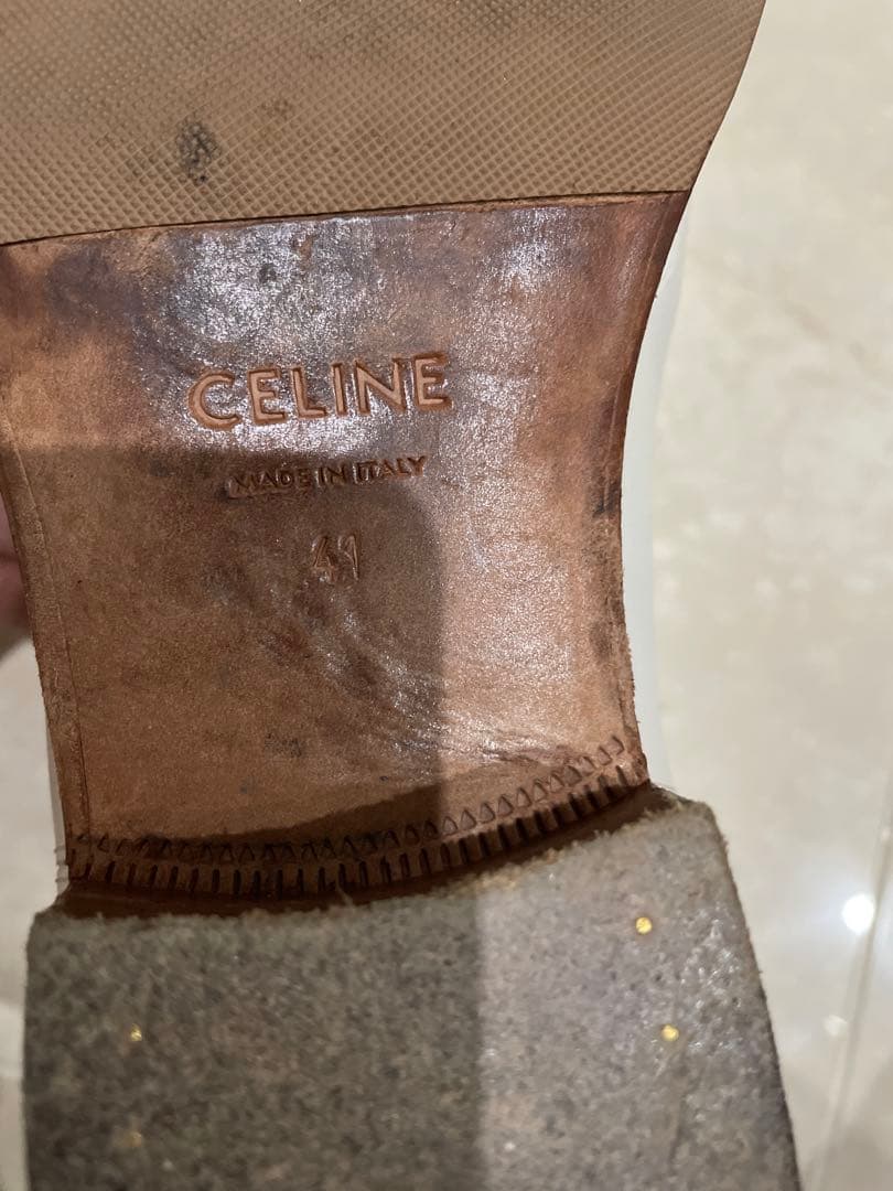 【美品】CELINE セリーヌ チェルシーブーツ ホワイト 41