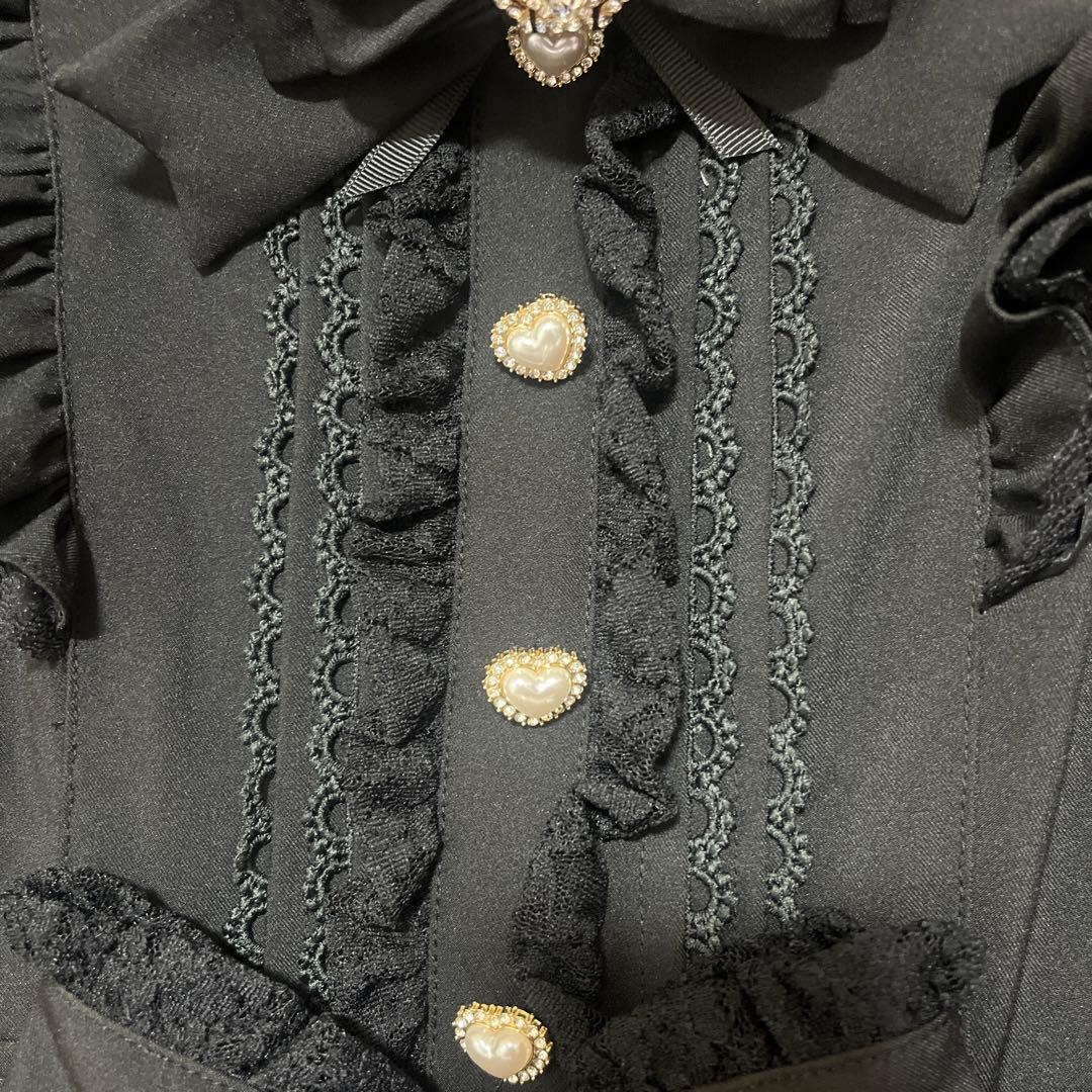 【訳あり】LIZLISA ティアラリボンティアードワンピース ブラック リズリサ