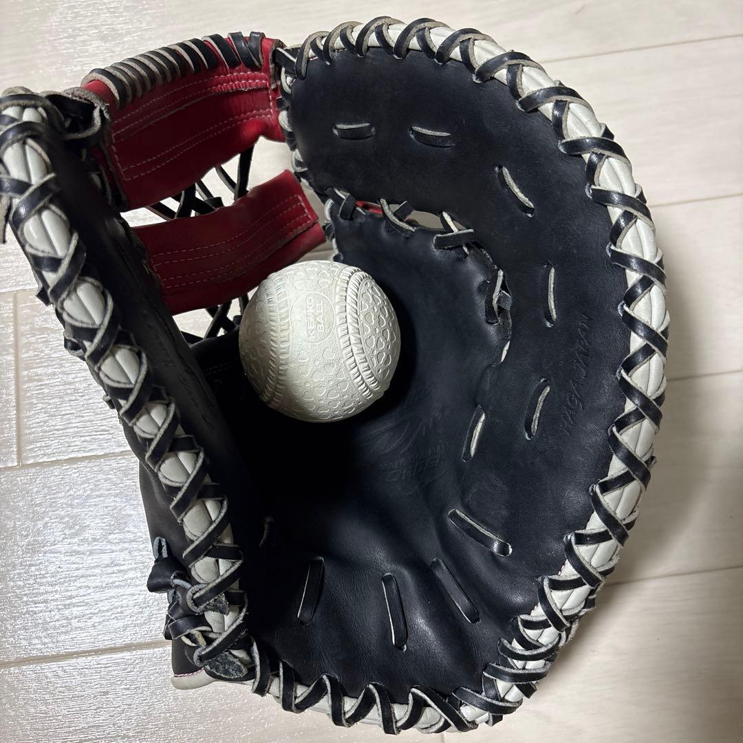 MIZUNO Pro 軟式オーダーファーストミット 黒/赤