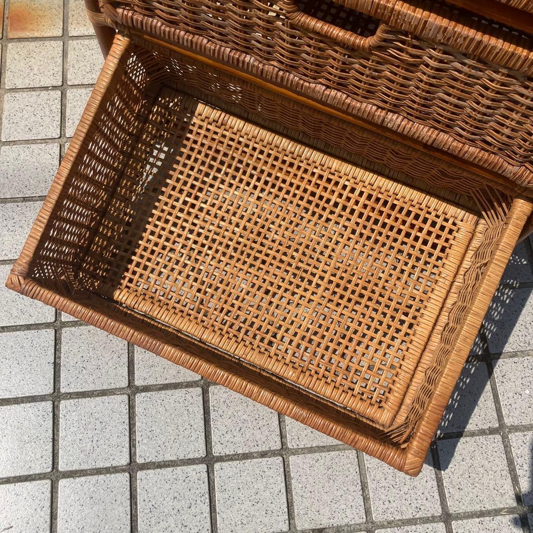 昭和レトロ ラタンチェスト 5段 引き出し箪笥 古家具 ビンテージヴィンテージ