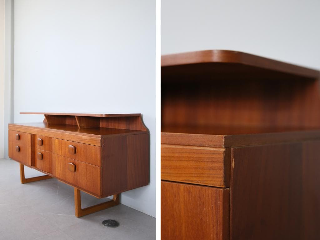 英国アンティークStonehill製サイドボード/木製机テレビ台(91-133)