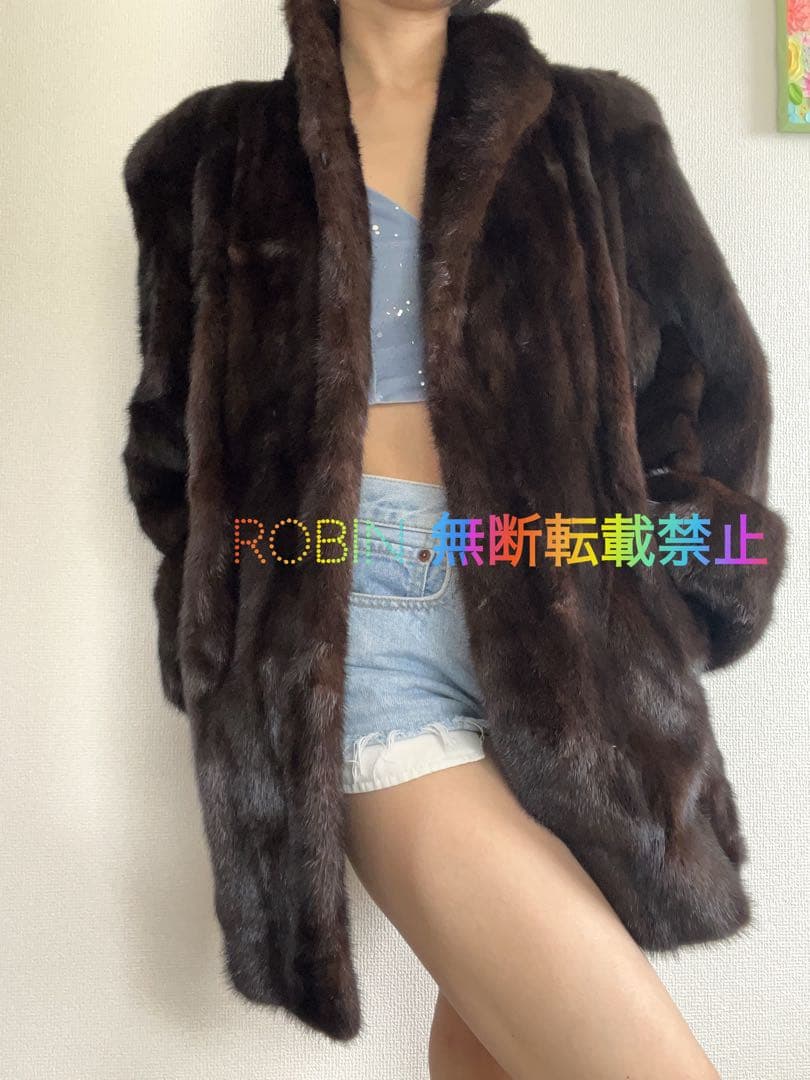 超豪華　デミバフミンク　マジェスティックミンク　ファーコート　L相当