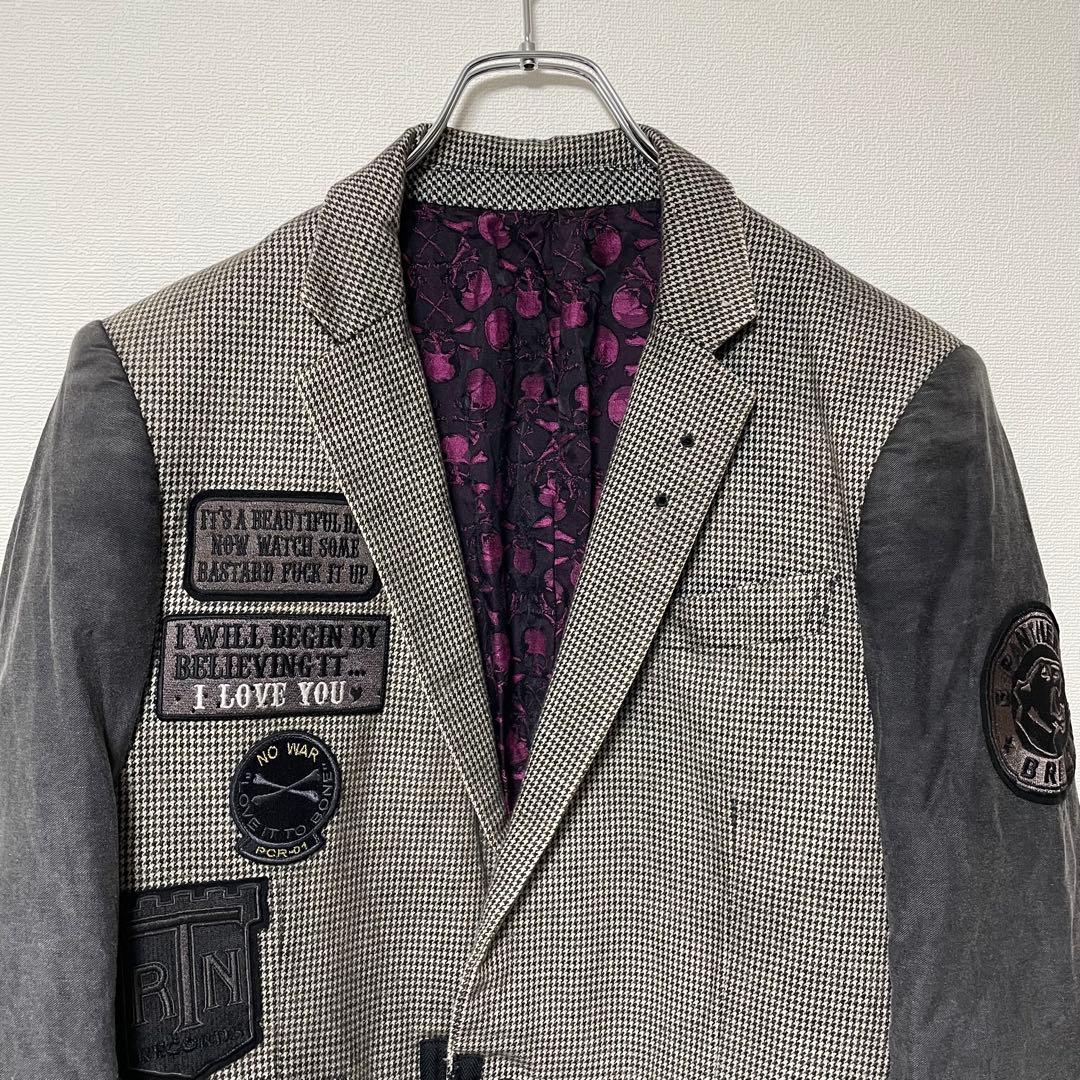 【極希少】ロエン 再構築テーラードジャケット ワッペン ドクロ タグ付き 46