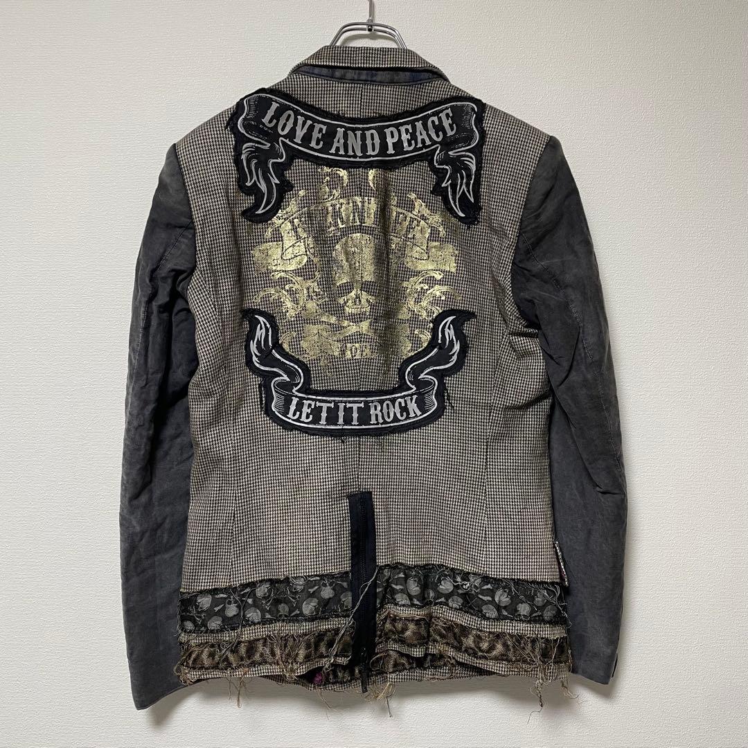 【極希少】ロエン 再構築テーラードジャケット ワッペン ドクロ タグ付き 46