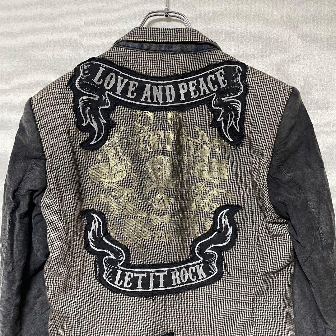 【極希少】ロエン 再構築テーラードジャケット ワッペン ドクロ タグ付き 46