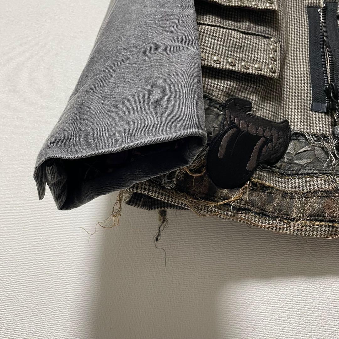 【極希少】ロエン 再構築テーラードジャケット ワッペン ドクロ タグ付き 46