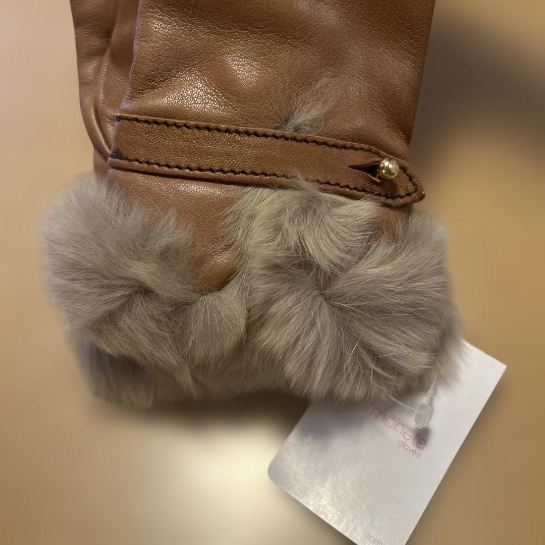 【新品未使用】Sermoneta gloves ブラウン 本革カシミヤ手袋