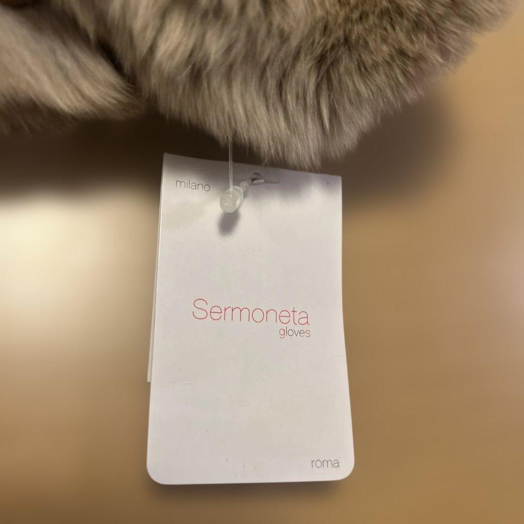 【新品未使用】Sermoneta gloves ブラウン 本革カシミヤ手袋