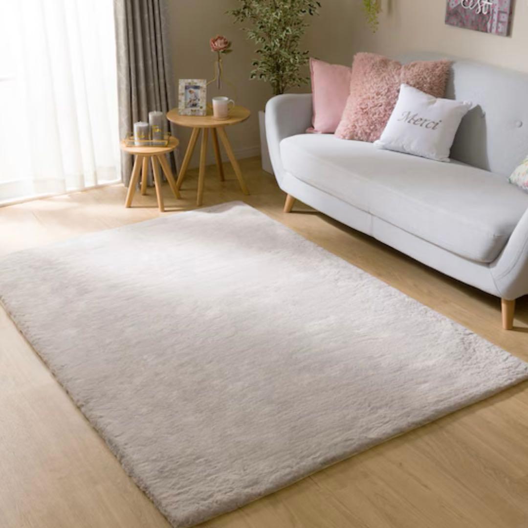 特価 新品未使用品 ニトリ ウサギラグ3 140x200cm ライトモカ