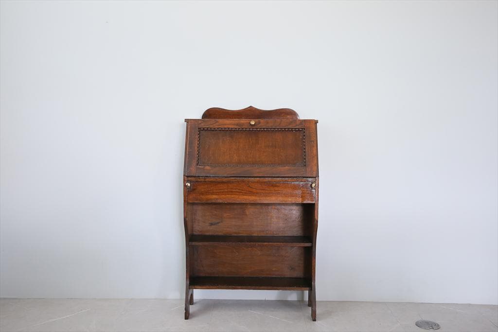 英国アンティーク木製ライティングビューロー/デスク/収納式机/勉強机89-258