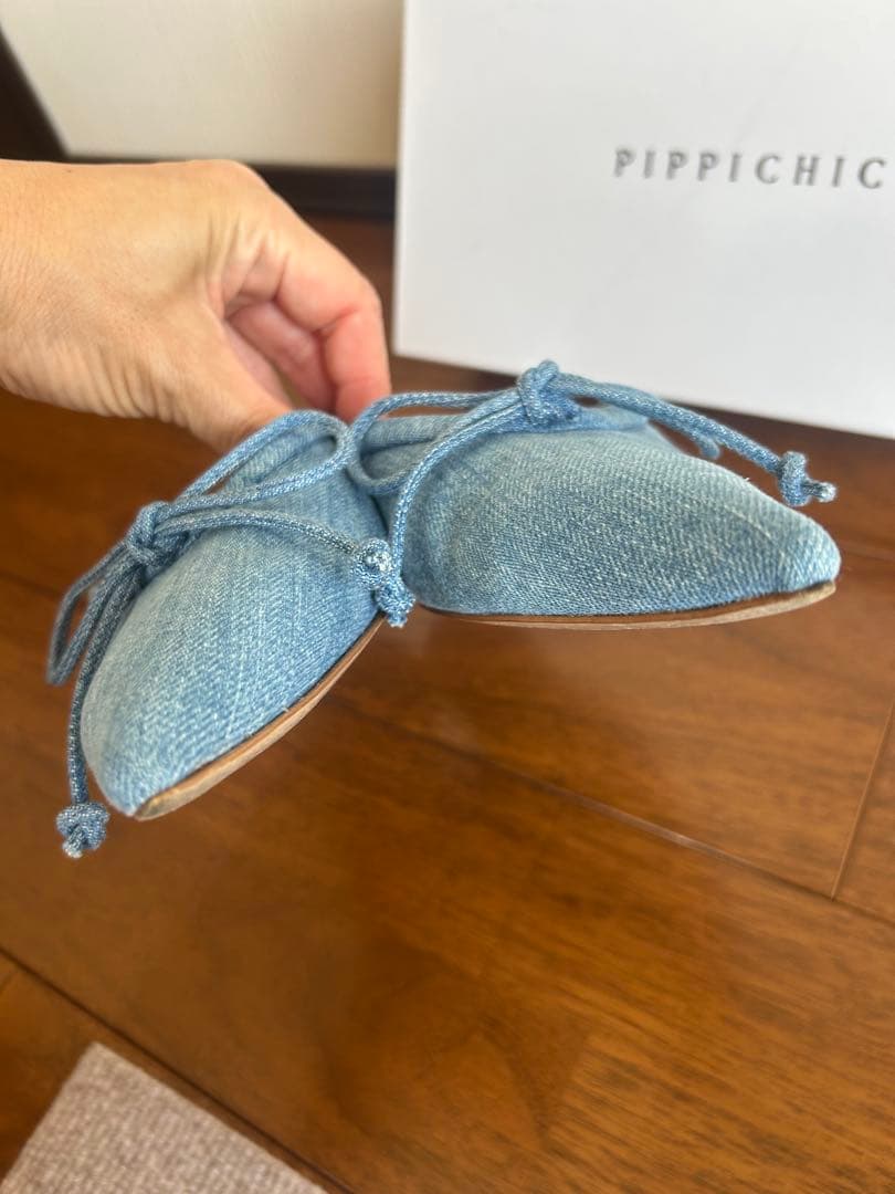 超可愛い！PIPPICHICピッピシック　デニムリボンミュール38