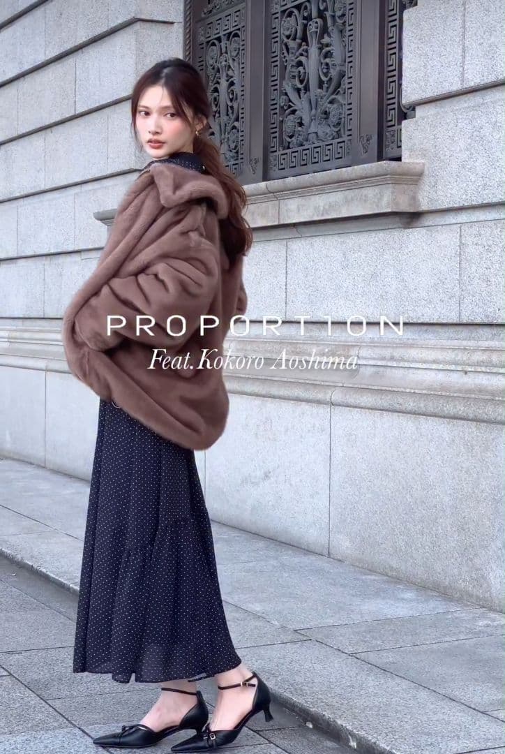 プロポーションボディドレッシング♡ボウタイ　ワンピース　シャーリング　ドット