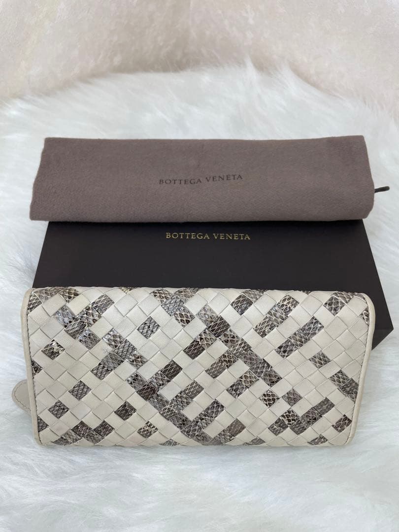 Bottega Veneta 長財布 ホワイト/グレー