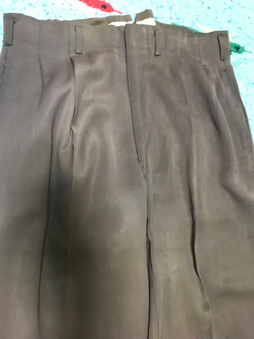 50s レーヨン ギャバジン スラックス フェード 茶 60s 2タック