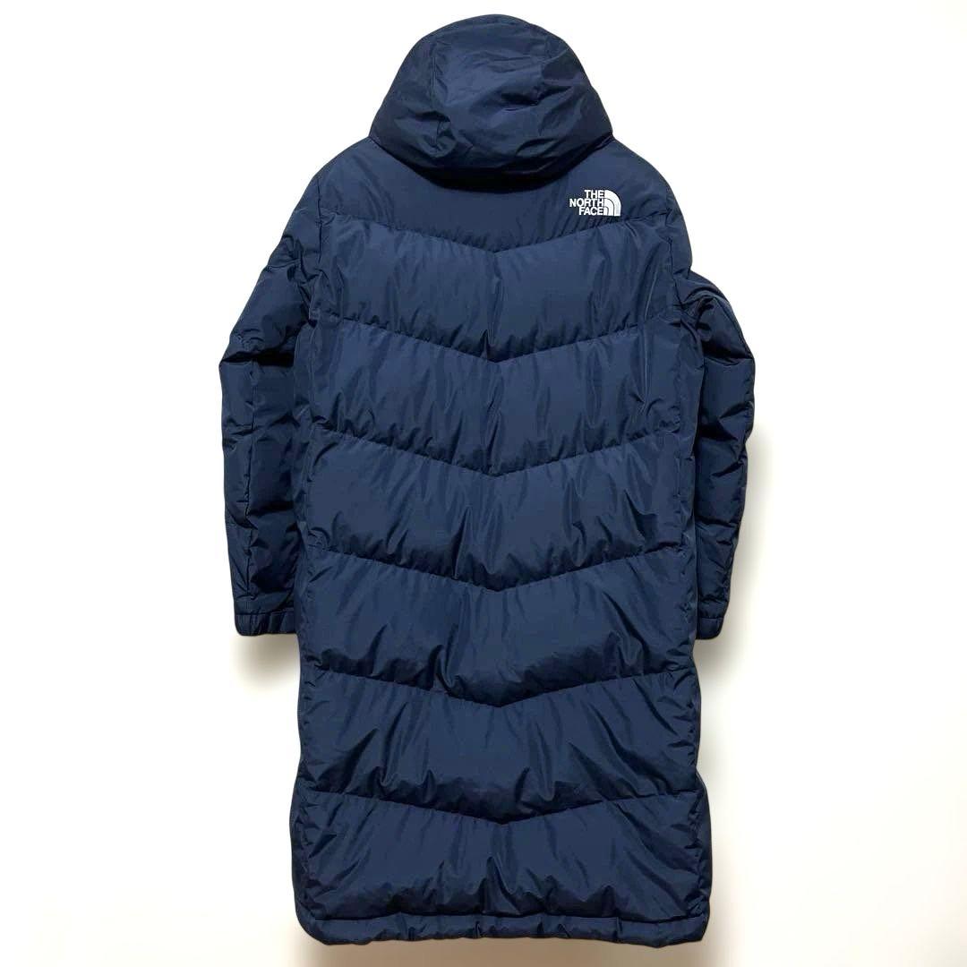 ノースフェイス ロングダウンジャケット メンズM レディースXL ネイビー