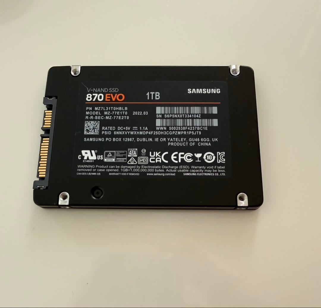 【動作確認済】SAMSUNG 870 EVO 1TB SSD
