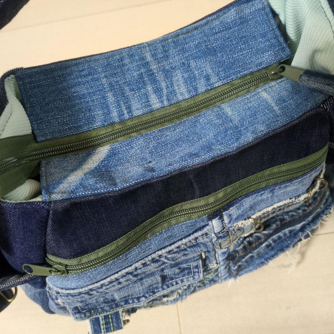デニムリメイクバッグ　4way 　リメイクデニム　リュック　トート　ショルダー