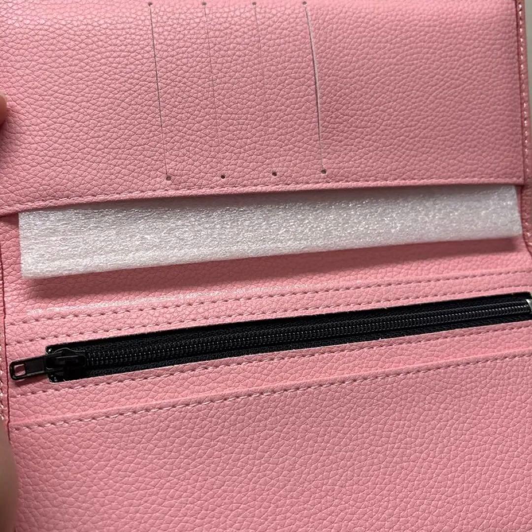 【箱入り】ピンク レザー　皇居財布　本革